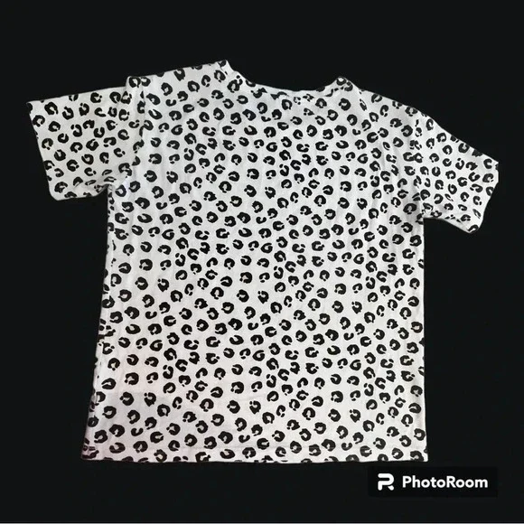 Never Fully Dressed Leopard Print T-shirt, White, Size M - Picture 3 of 8